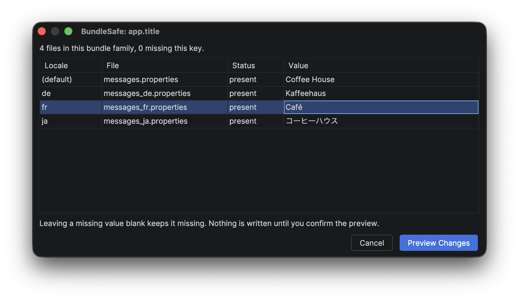 BundleSafe locale editor